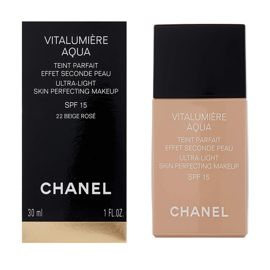 Chanel Vitalumiere Aqua Ultra Light Skin Makeup SPF 15 (22-Beige Rose)